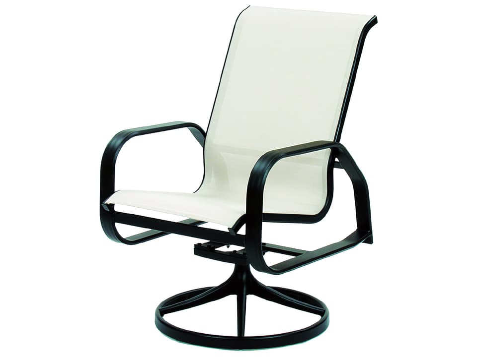 Maya Sling Aluminum High Back Swivel Tilt Patio Dining Arm Chair