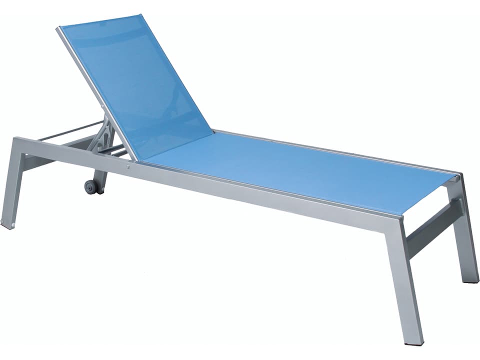 Vectra Rise Sling Armless Chaise Lounge with Wheels