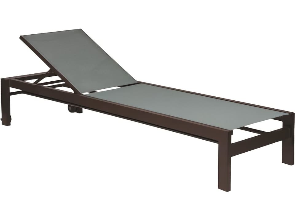 Vectra Bold Sling Cast Aluminum Hi Seat Chaise Lounge with Wheels