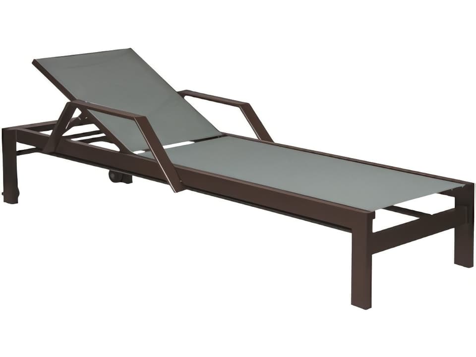 Vectra Bold Sling Cast Aluminum Chaise Lounge with Wheels