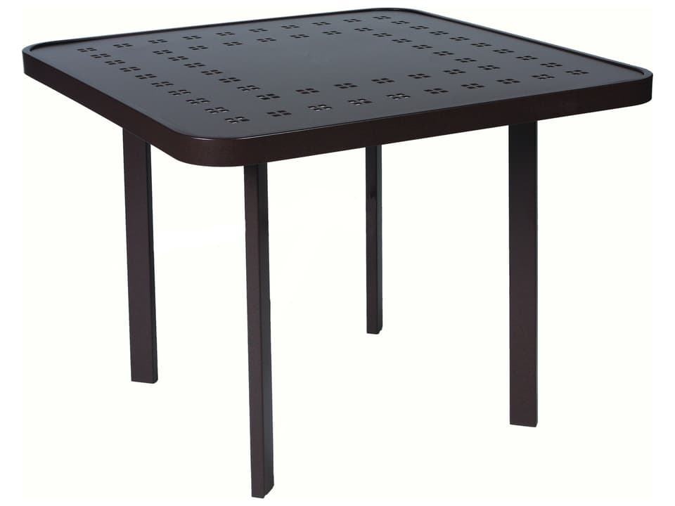 Vectra 30-Inch Square Cast Aluminum Dining Table with Umbrella Hole