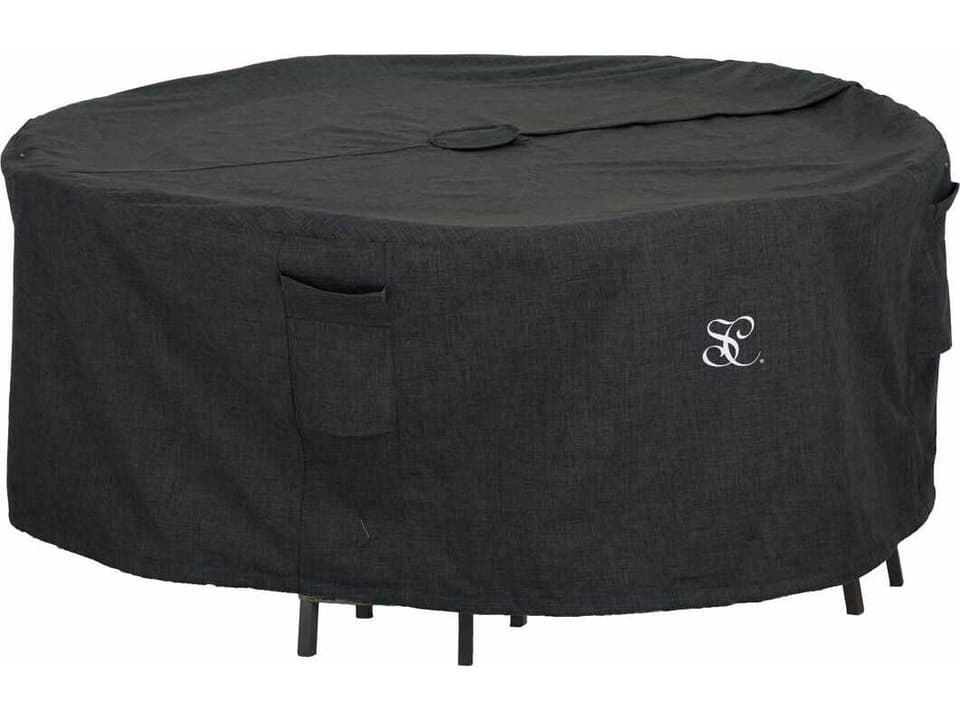 Round Dining Table Set Cover with Umbrella Hole