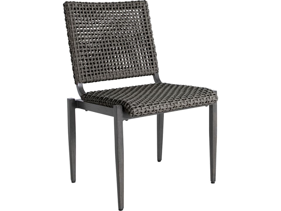 Harbor N-Dura Resin Wicker Dining Side Chair in Slate Grey
