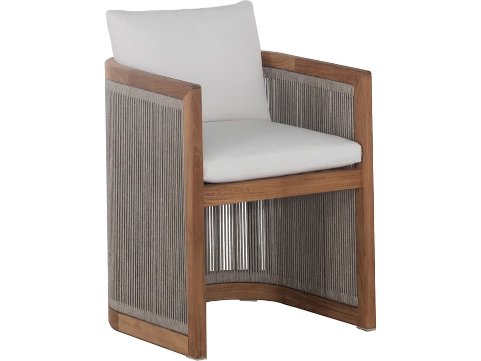 Avalon Teak and Olefin Rope Dining Arm Chair