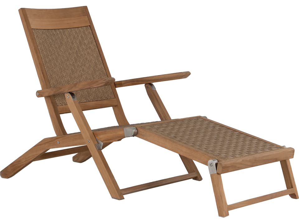 Savannah Adjustable Steamer Chaise Lounge in Natural Teak