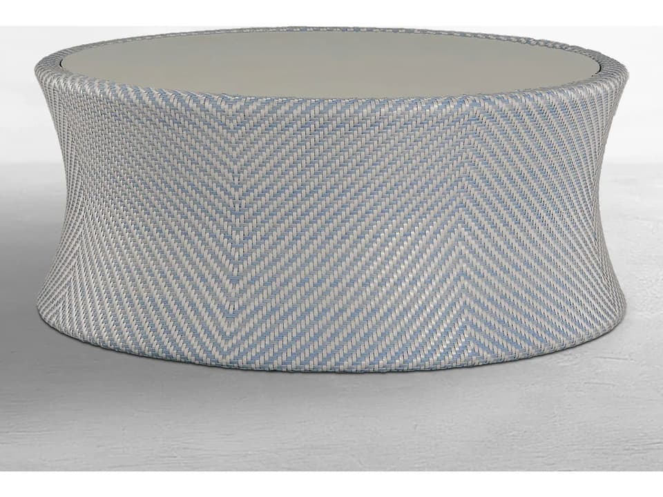 Bari 39.5-Inch Round Coffee Table with N-Dura Resin Wicker
