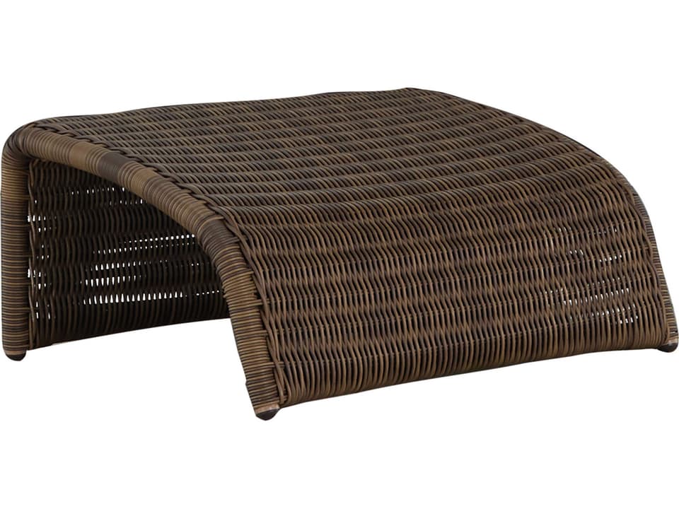 Como Raffia Wicker Ottoman