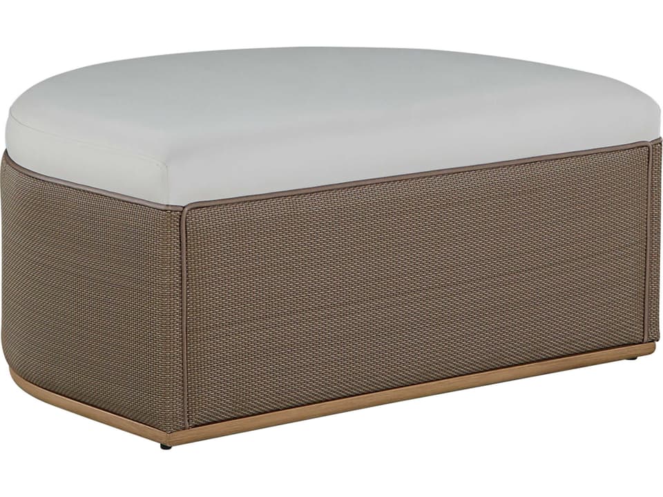 Tahoe Natural Weave Vinyl Wicker Cushion Ottoman