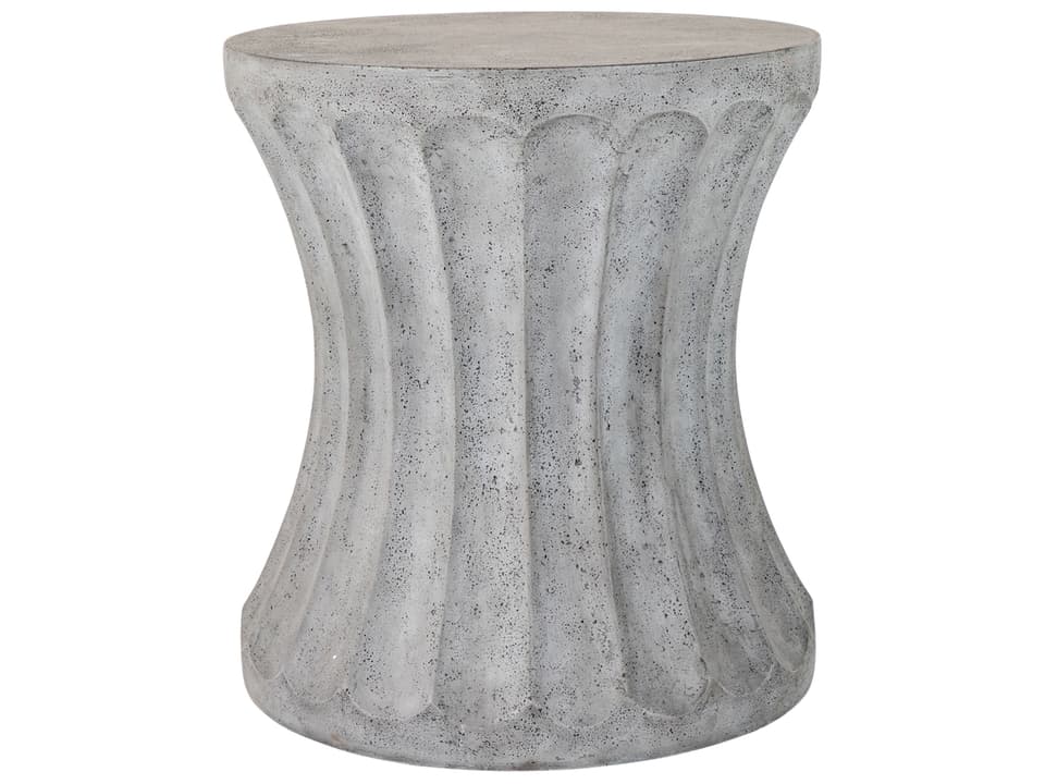 Gannet Round Cast Stone End Table