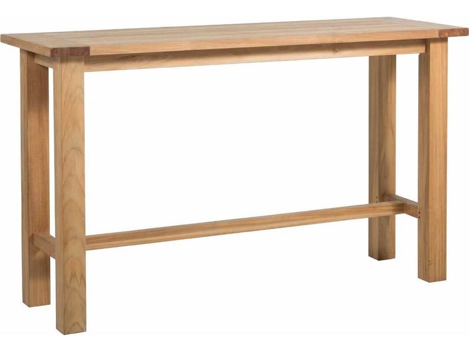 Croquet Rectangular Teak Bar Table in Natural