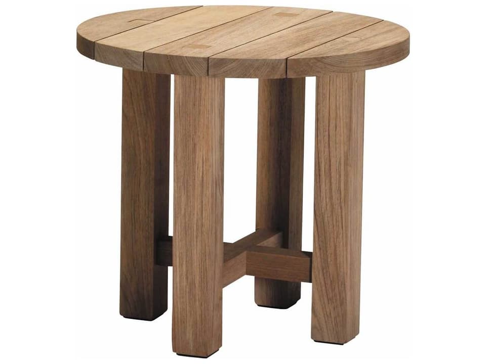Croquet Teak Round Outdoor End Table