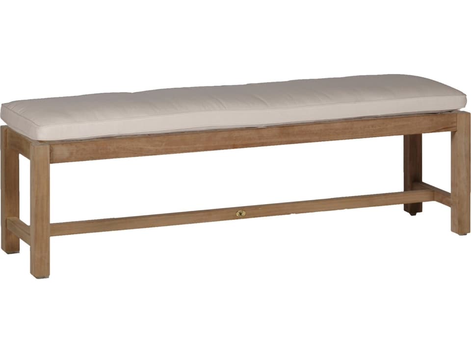 Club Natural Teak Outdoor Bench with Cushion