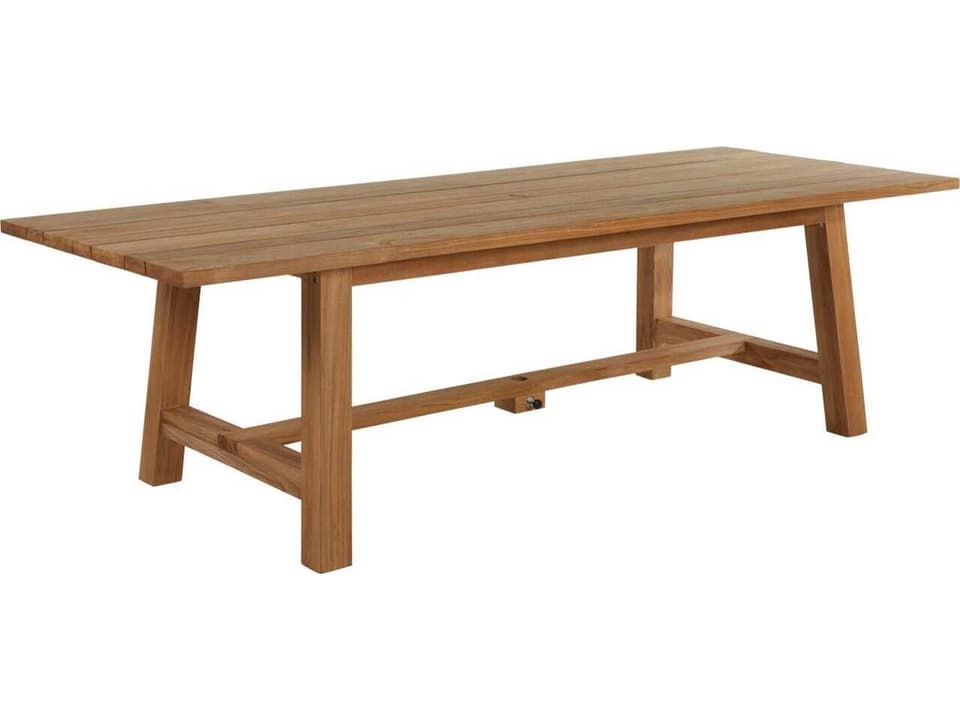 Paige Teak Rectangular 104-Inch Outdoor Dining Table Natural Teak