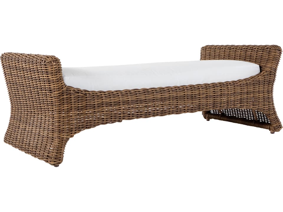 Gayle Wicker Raffia Large Outdoor Patio Bench