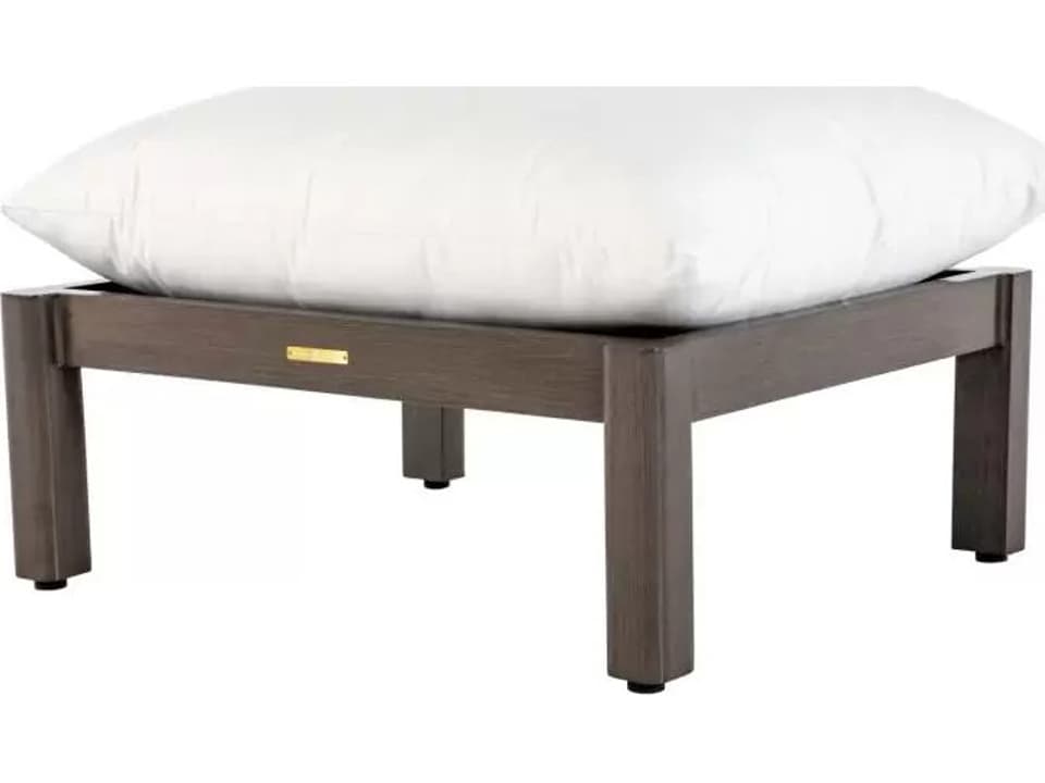 Monterey Wrought Aluminum Ottoman in Slate Grey