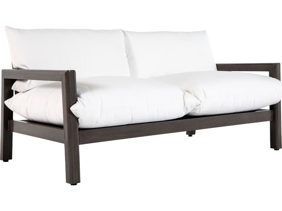 Monterey Aluminum Loveseat with Dream Cloud Cushions in Slate Grey