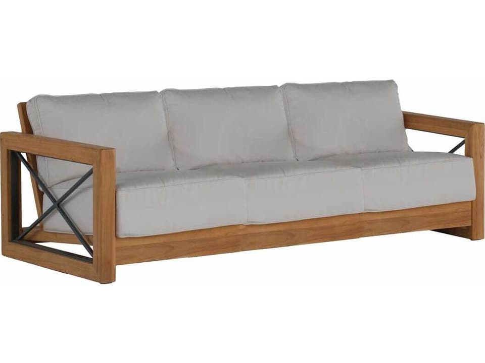 Malta Teak Outdoor Sofa with Aluminum Accents