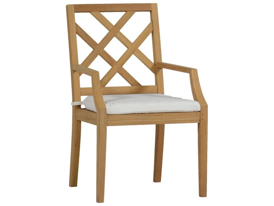 Haley Teak Outdoor Dining Arm Chair in Natural Teak