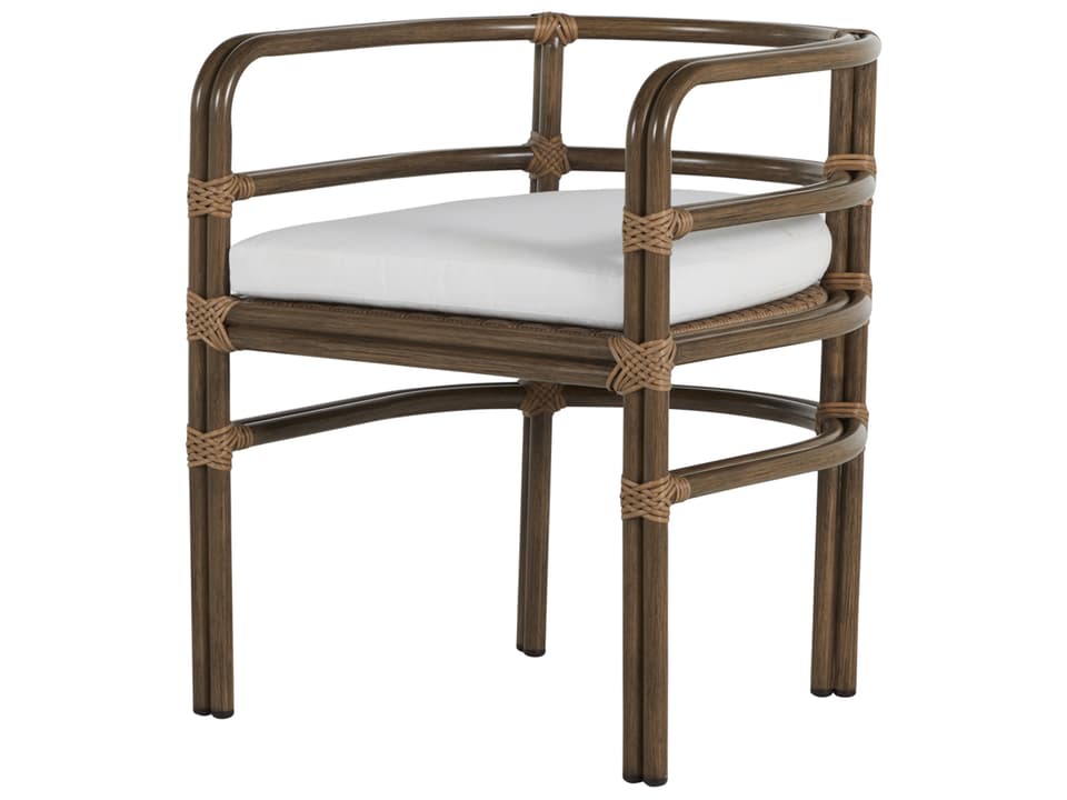 Malibu Dining Arm Chair with N-Dura Resin Wicker and Wrought Aluminum Frame