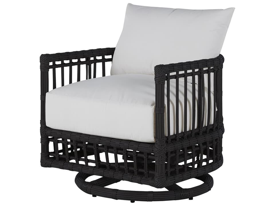 Newport Wicker Barrel Swivel Outdoor Lounge Chair