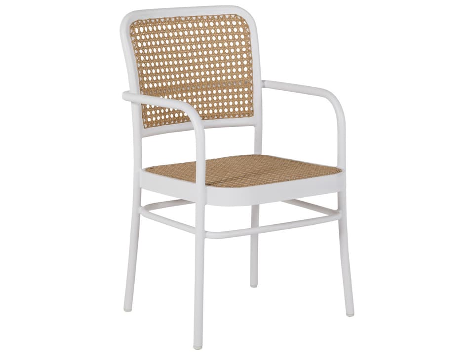 Bordeaux Wrought Aluminum N-Dura Wicker Dining Arm Chair