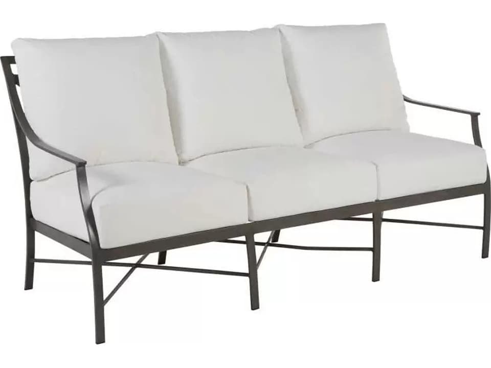 Monaco Wrought Aluminum Outdoor Sofa in Slate Gray