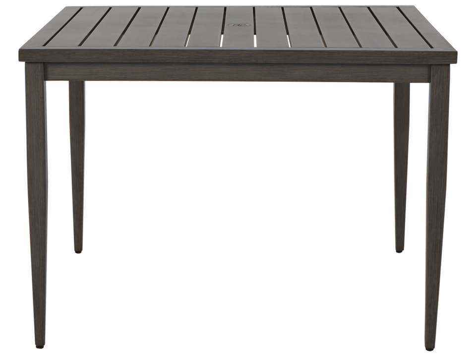 Brookside 42-Inch Wrought Aluminum Square Dining Table with Umbrella Hole