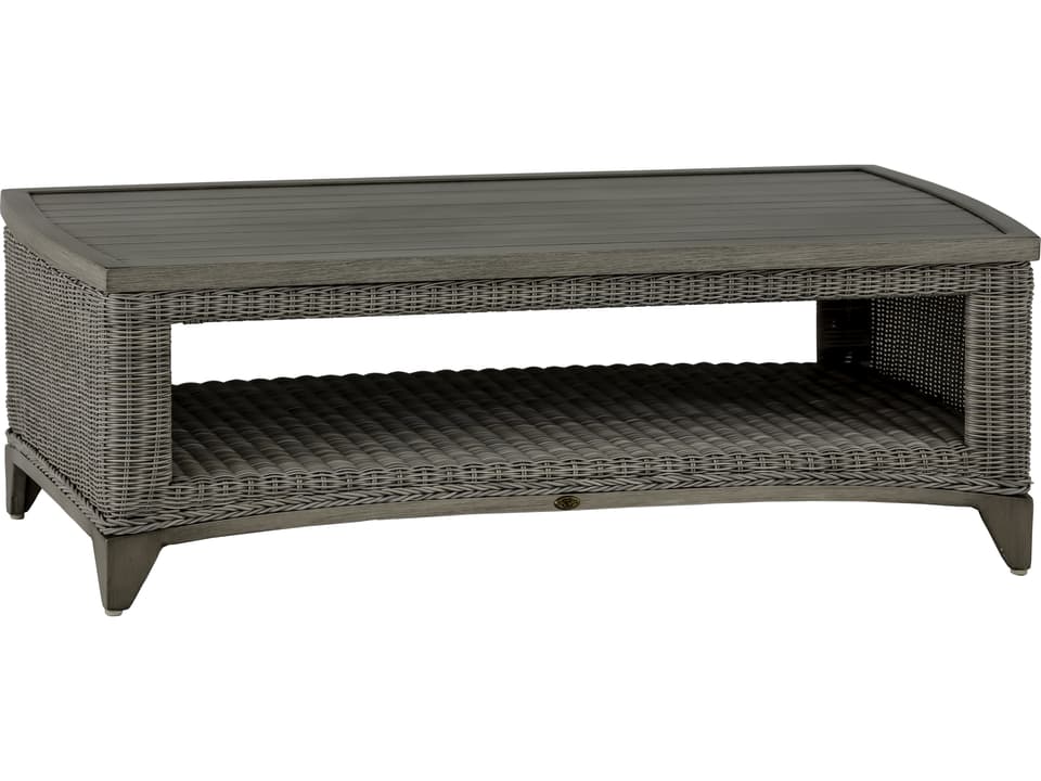 Astoria N-Dura Wicker Rectangular Coffee Table with Glass Top