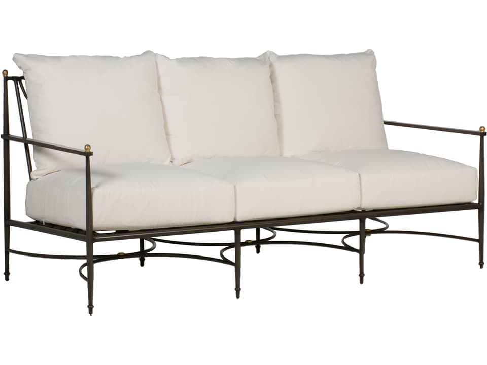 Roma Wrought Aluminum Sofa with Cushions in Slate Grey