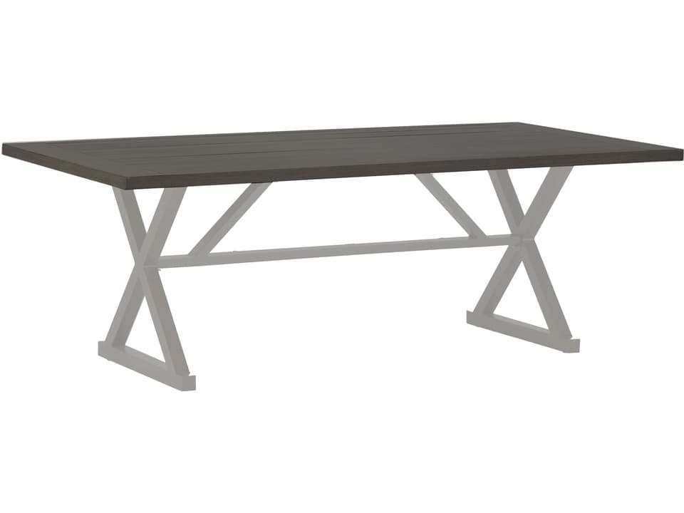 Cahaba Rectangular Dining Table with Umbrella Hole in Slate Grey