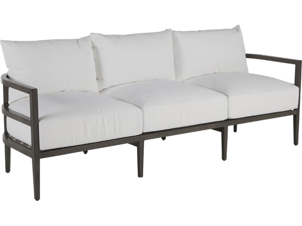 Santa Barbara 87-Inch Aluminum Sofa in Slate Grey