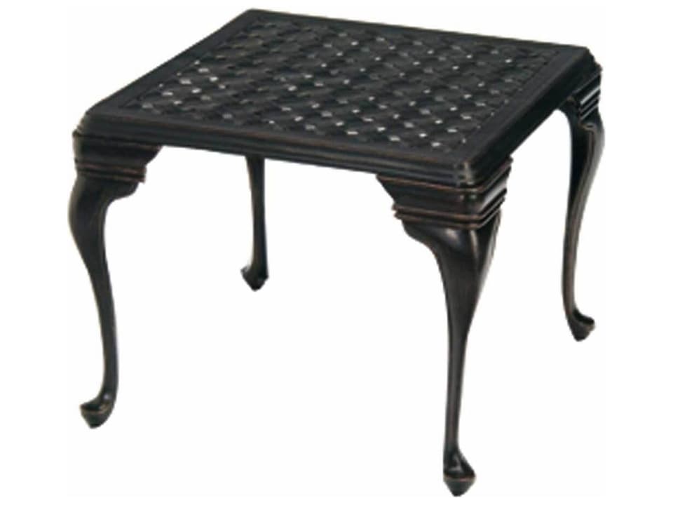 Provance Cast Aluminum Square Outdoor End Table in White