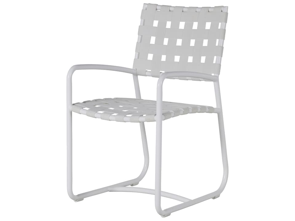 Catalina Aluminum Dining Arm Chair with Sunbrella Flex Straps