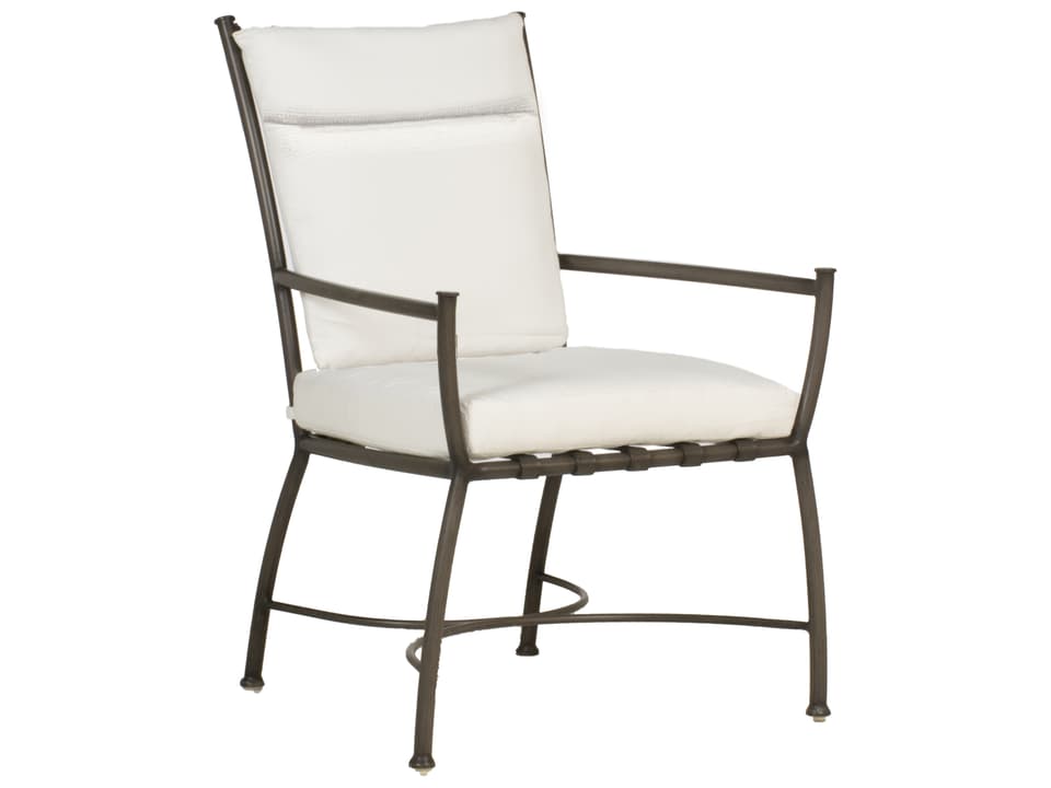 Majorca Aluminum Dining Arm Chair with Cushion in Slate Grey