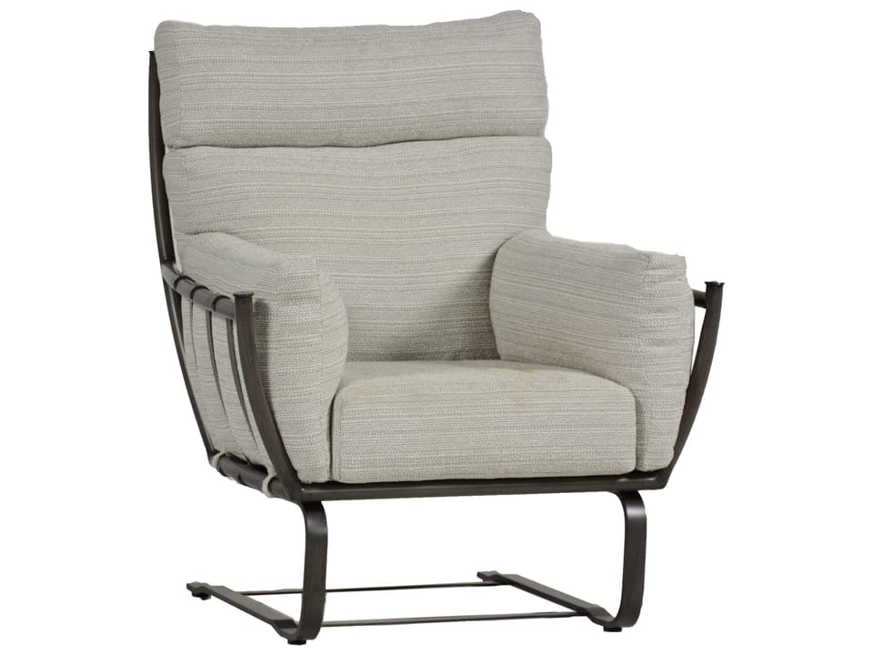 Majorca Aluminum Slate Grey Spring Patio Lounge Chair with Cushion