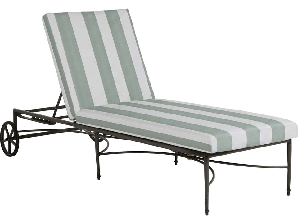 Roma Wrought Aluminum Cushion Chaise Lounge in Slate Gray