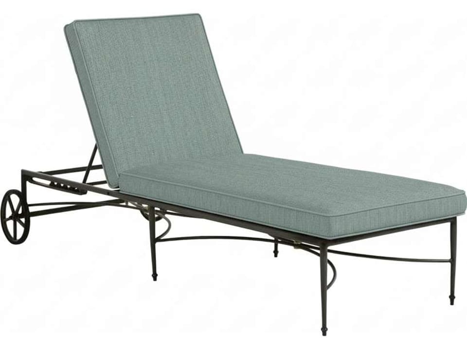 Roma Wrought Aluminum Chaise Lounge with Cast Mist Cushions
