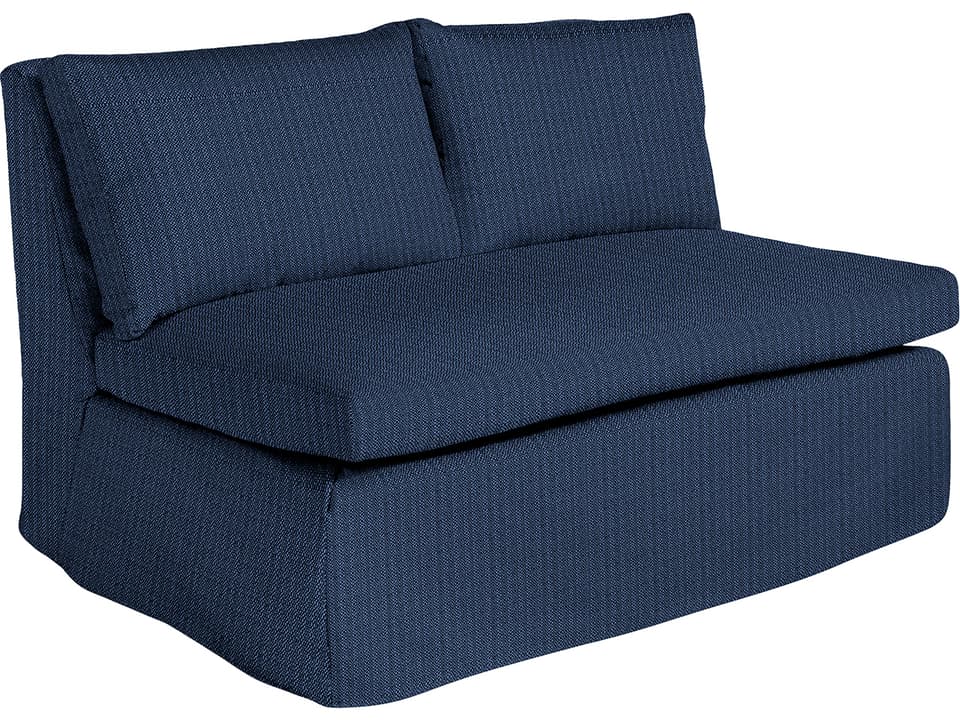 Nora Armless Loveseat in Grid Cloth Mist