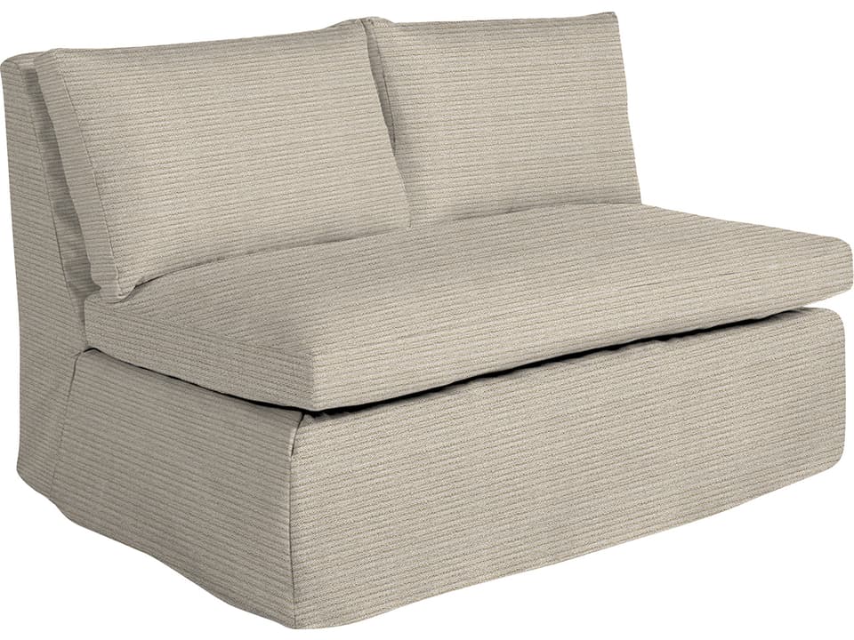 Nora Armless Loveseat in Washboard Mist Performance Fabric