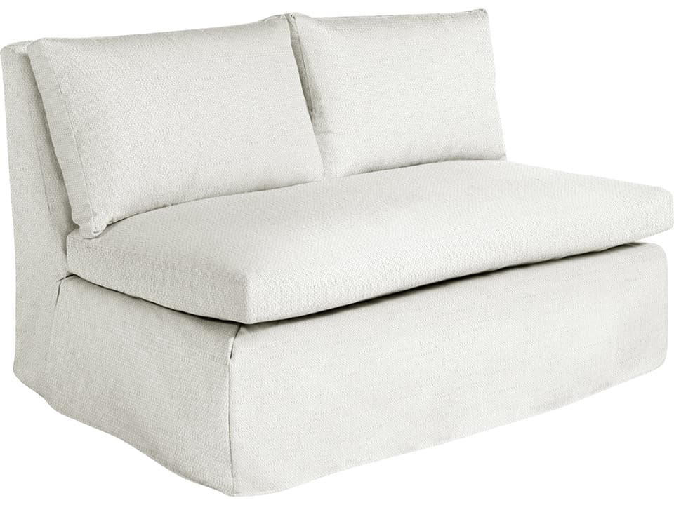 Nora Armless Loveseat in Linen Snow