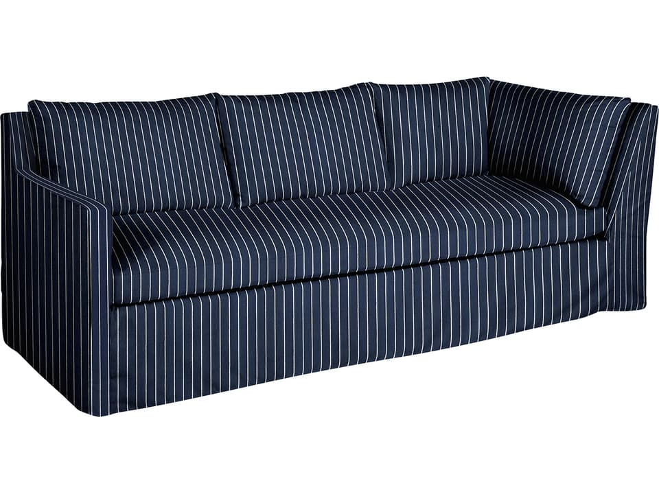 Nora Outdoor Left Arm Facing Corner Sofa in Sailor Stripe Indigo