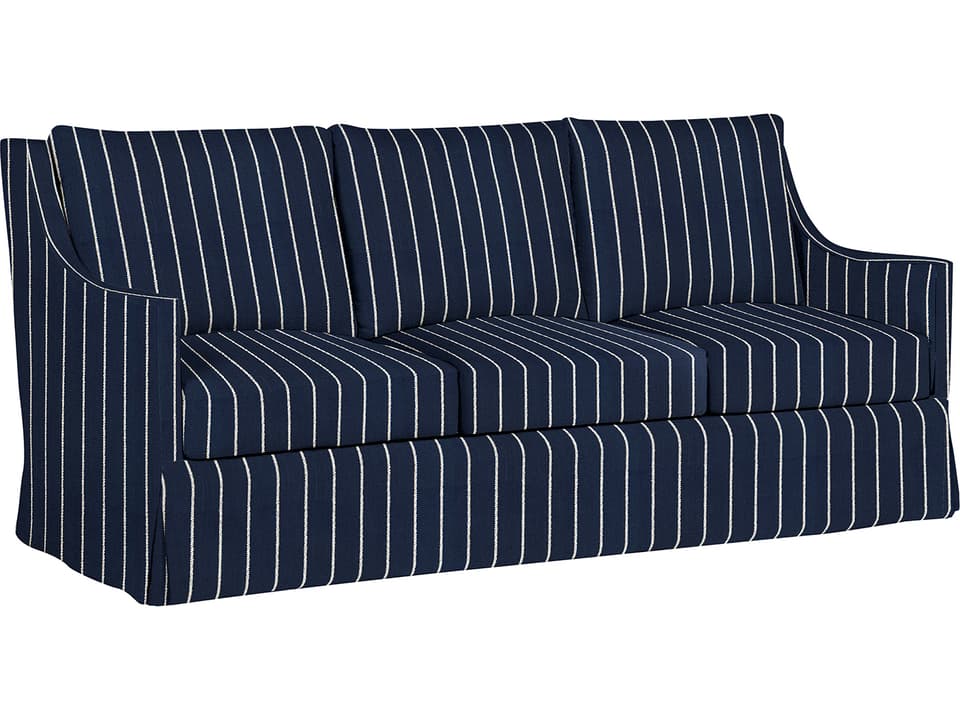 Shelby Outdoor Sofa with Sailor Stripe Indigo Performance Fabric