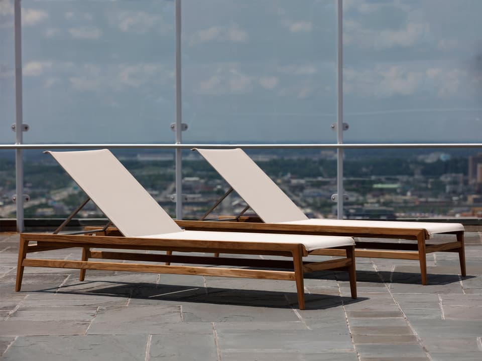 Coast Teak Sling Outdoor Patio Lounge Set