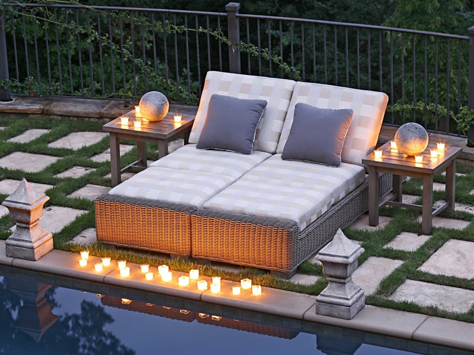Rustic Wicker Cushion Lounge Set
