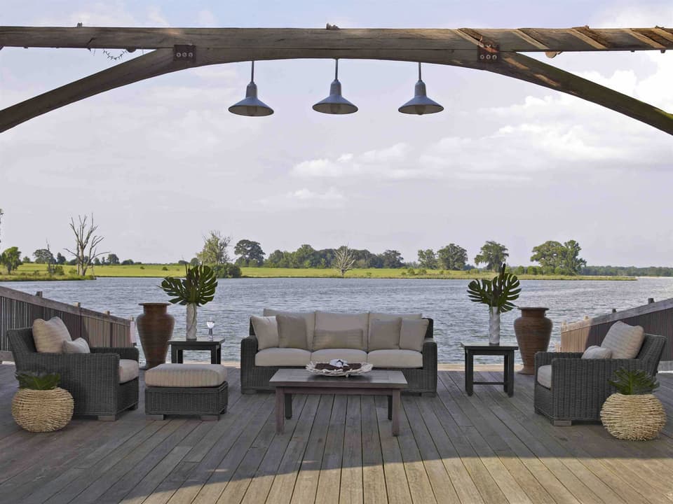 Rustic Wicker Cushion Lounge Set