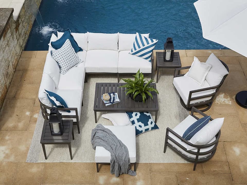 Santa Barbara Aluminum Sectional Outdoor Patio Lounge Set