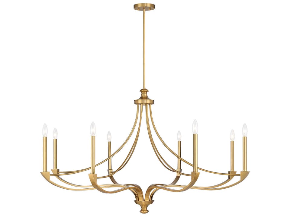 8-Light Preserve Chandelier in Warm Brass