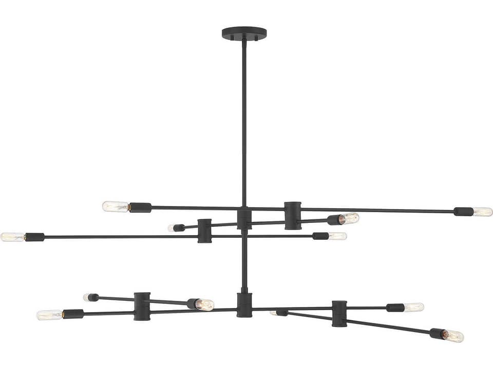 Lyrique 12-Light Chandelier in Matte Black with Adjustable Arms