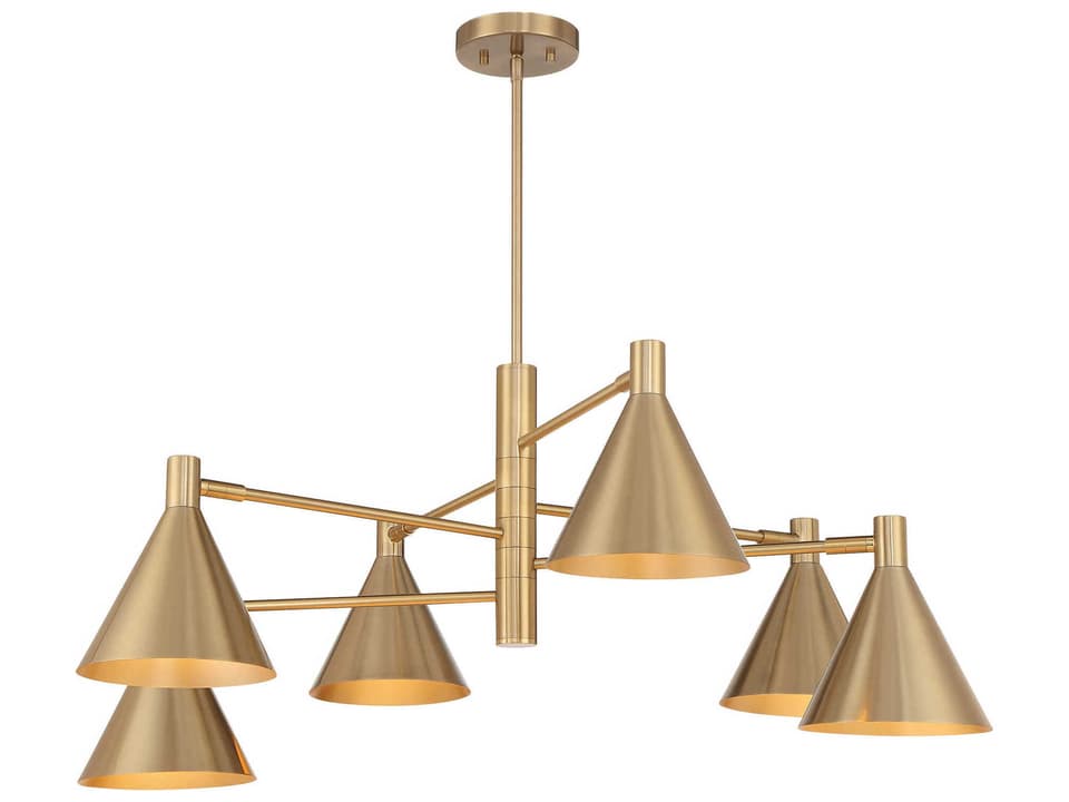 6-Light Pharos Chandelier in Noble Brass