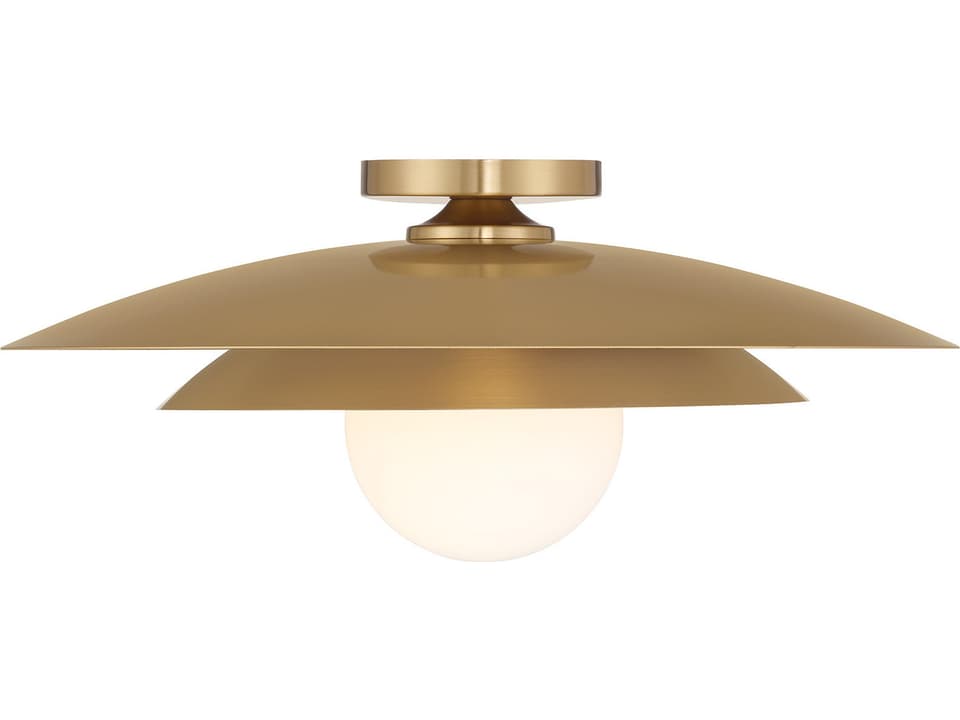 Sherrer 1-Light Warm Brass Dome Flush Mount
